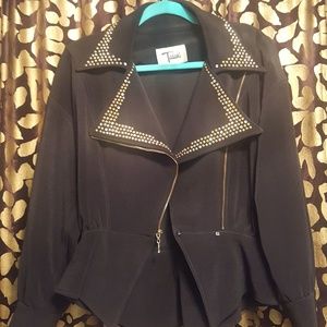 Awesome vintage Tadashi studded zip jacket